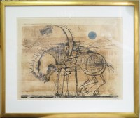 Johnny Friedlaender Trojan Horse Etching